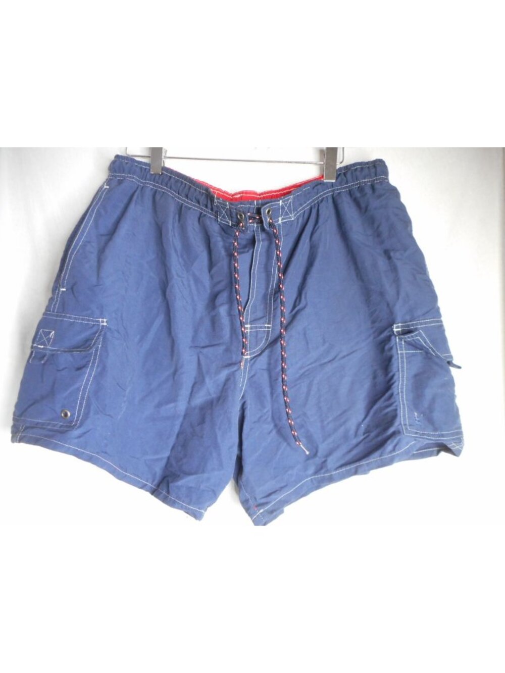 Catalina Blue mens Sz M swim shorts cargo pockets elastic drawstring close